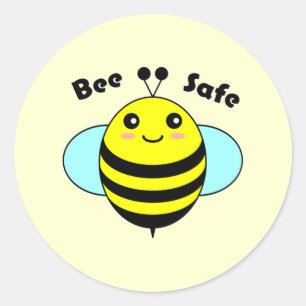 Bijen Veilig 1 Ronde Sticker