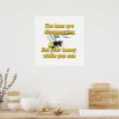 Bijen verdwijnen en eten je honing grappig poster (Keuken)