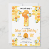 Bijen verjaardag, Bijen uitnodiging voor 1e verjaa (Voorkant)