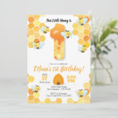 Bijen verjaardag, Bijen uitnodiging voor 1e verjaa (Staand voorkant)