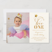 Bijen Verjaardag Foto uitnodiging (Voorkant)