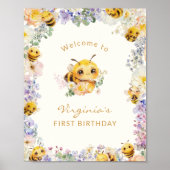 Bijen Verjaardag Welkomstposter Poster (Voorkant)