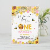 Bijen Verjaardag Zonnebloem Honing Bijen Verjaarda Kaart (Staand voorkant)