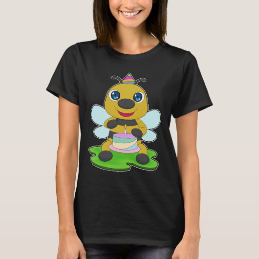 Bijen Verjaardagstaart T-shirt (Voorkant)