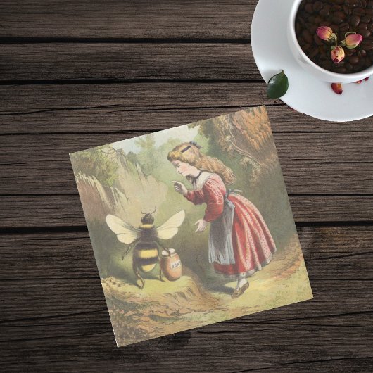  bijen Victoriaans meisje honingbonnen Stenen Onderzetter