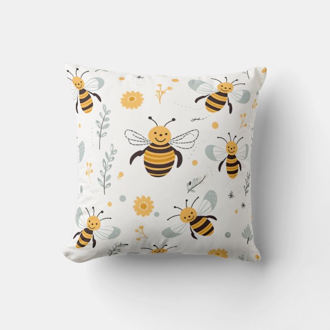 Bijen vliegen en bloeien kussen (Voorkant)