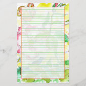 Bijen Vlinders Blauwvogels Groene Lijn Briefpapier (Voorkant)