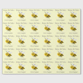 Bijen voegen alleen naam verjaardag toe cadeaupapier (Vlak)