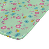 Bijen, vogels en bloemen groen patroon snijplank (Hoek)