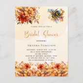 Bijen Vrijgezellenfeest sinaasappel herfst bloemst Uitnodiging Briefkaart (Voorkant)