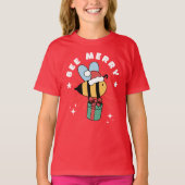 BIJEN VROLIJK GRAPPIG KERSTMIS HELPER T-SHIRT (Voorkant)
