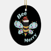 Bijen Vrolijk Kerstmis Bumble Bee Keramisch Ornament (Rechts)