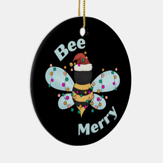 Bijen Vrolijk Kerstmis Bumble Bee Keramisch Ornament (Rechts)