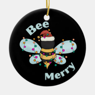 Bijen Vrolijk Kerstmis Bumble Bee Keramisch Ornament