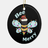 Bijen Vrolijk Kerstmis Bumble Bee Keramisch Ornament (Links)