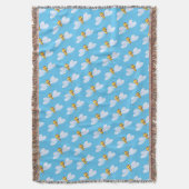 Bijen waterverf blauw patroon deken (Voorkant Verticaal)