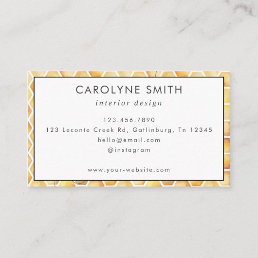 Bijen Waterverf Bloemen Visitekaartje (Achterkant)