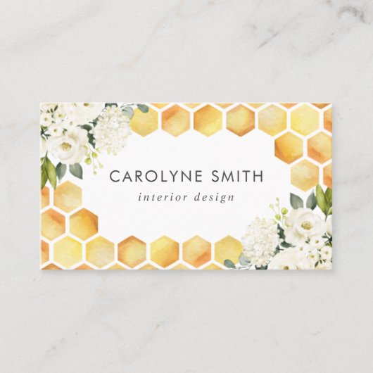 Bijen Waterverf Bloemen Visitekaartje (Voorkant)
