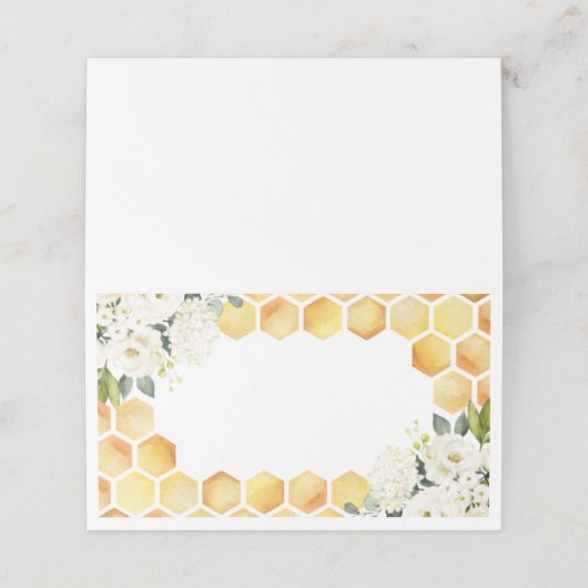 Bijen Waterverf Bloemen Voedsel Etiketten of Plaatskaartje (Buitenkant ongevouwen)