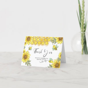 Bijen Waterverf Dank u kaart