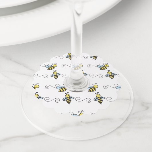 Bijen Wijnglaslabel (Dichtbij)