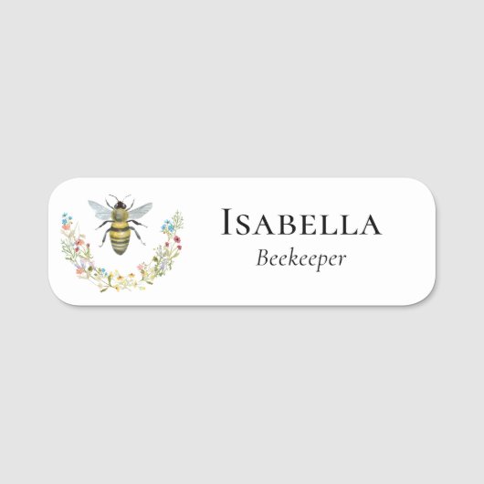 Bijen Wildbloem Apiary Business Naamplaatje (Voorkant)