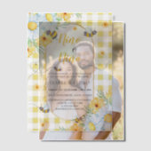 Bijen & Witte Bloemen Gingham Spaans Geslacht Onth Vellum Uitnodigingen (Offset (Koppel))