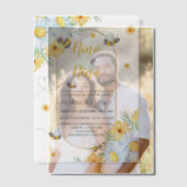 Bijen & Witte Bloemen Spaans Geslacht Onthulling Vellum Uitnodigingen (Offset (Koppel))