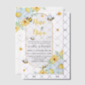 Bijen & Witte Bloemen Spaans Geslacht Onthulling Vellum Uitnodigingen (Offset (Uitnodiging))