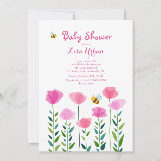 bijen worden uitgenodigd kaart (Voorkant)