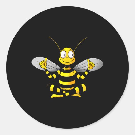 Bijen Yoga  Ronde Sticker (Voorkant)