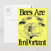 Bijen zijn belangrijk briefkaart (Voorkant / Achterkant)