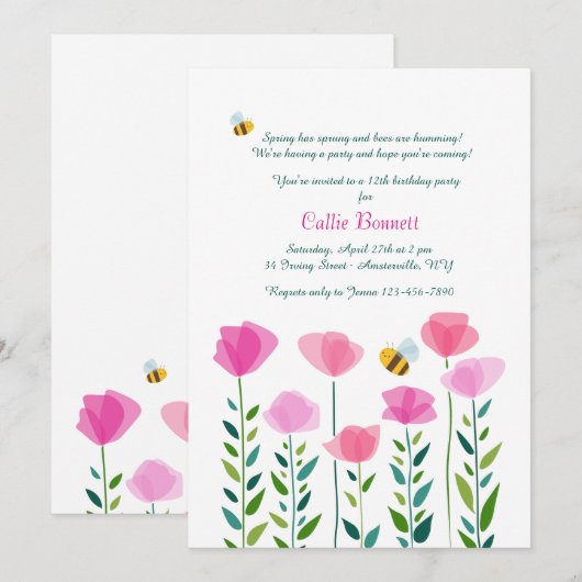 Bijen zijn uitnodigingen (Voorkant / Achterkant)