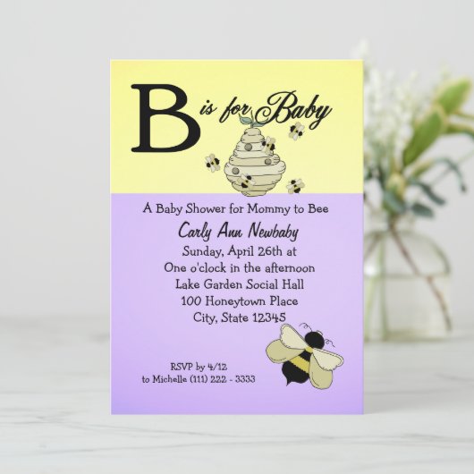 Bijen zijn voor Baby shower Kaart (Staand voorkant)