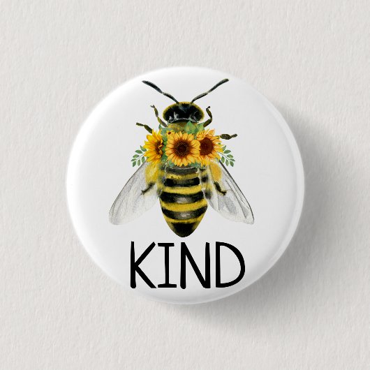 Bijen zijn zonneschermen voor de kleuring Kindness Ronde Button 3,2 Cm (Voorkant)