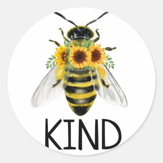 Bijen zijn zonneschermen voor de kleuring Kindness Ronde Sticker (Voorkant)
