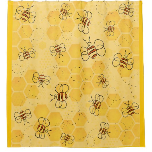 Bijen zoemen honingbijen Schattige Douchegordijn (Voorkant)