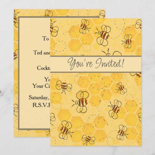 Bijen zoemen honingbijen Schattige Kaart (Voorkant / Achterkant)