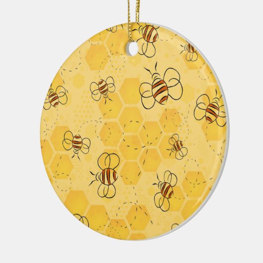 Bijen zoemen honingbijen Schattige Keramisch Ornament (Links)