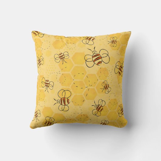 Bijen zoemen honingbijen Schattige Kussen (Achterkant)