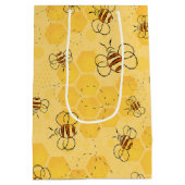 Bijen zoemen honingbijen Schattige Medium Cadeauzakje (Achterkant)