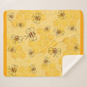 Bijen zoemen honingbijen Schattige Sherpa Deken (Voorkant (horizontaal))