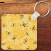 Bijen zoemen honingbijen Schattige Sleutelhanger (Achterkant)