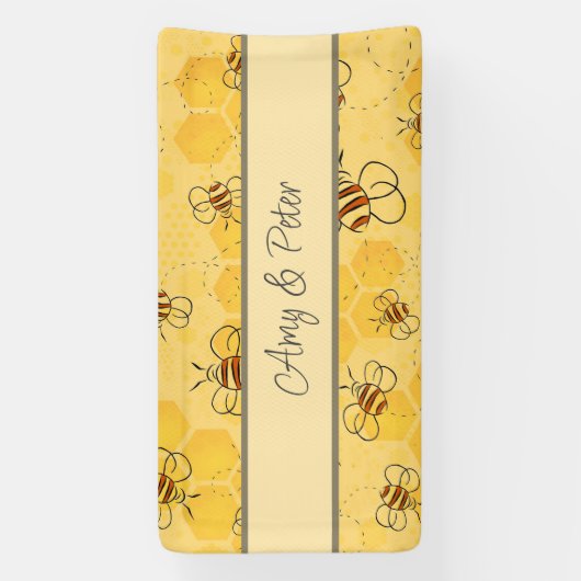 Bijen zoemen honingbijen Schattige Spandoek (Verticaal)