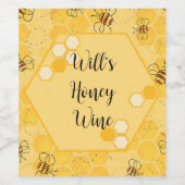 Bijen zoemen honingbijen Schattige Wijn Etiket (Enkel label)