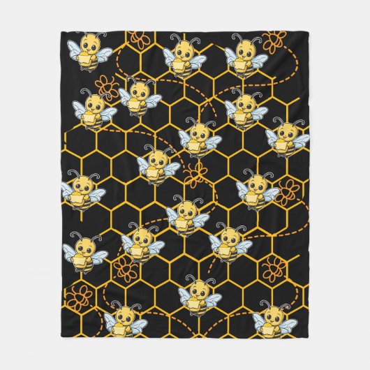 Bijen zoemende boterprint fleece deken (Voorkant)