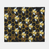Bijen zoemende boterprint fleece deken (Voorkant (Horizontaal))