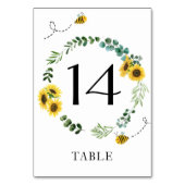 Bijen Zonnebloem Douche Tafelnummer (Voorkant)