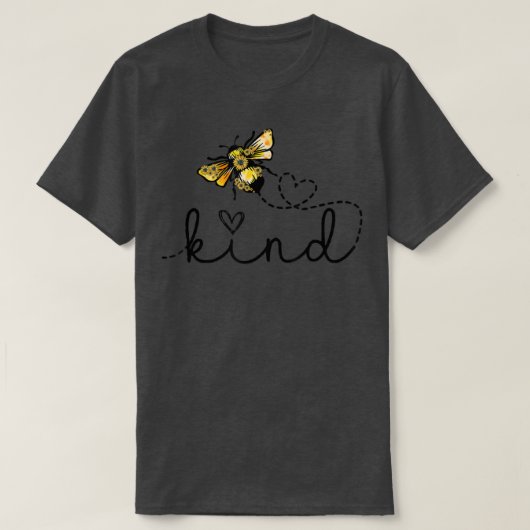 Bijen Zonnebloem Hart Love Kindness Kinder Mannen T-shirt (Design voorkant)