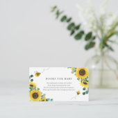 Bijen & Zonnebloemen Boeken voor Baby insert kaart (Staand voorkant)